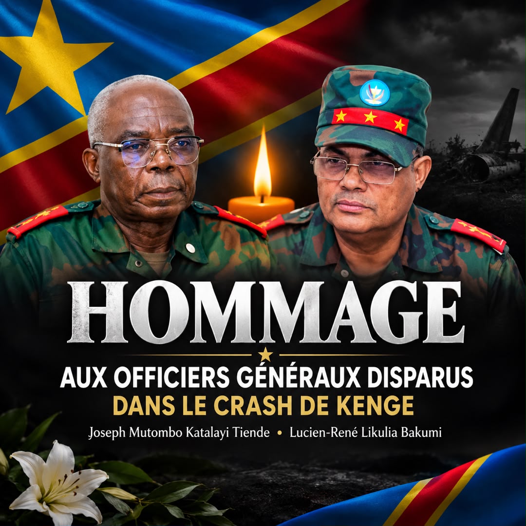 RDC : les drapeaux en berne en hommage aux victimes du crash de Kenge